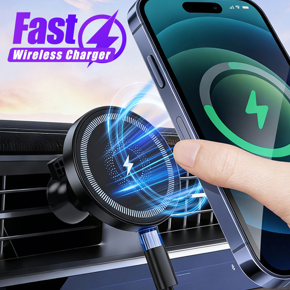 Magnetic Phone Holder For Car Vent - Магнитный беспроводной автомобильный держатель-зарядка для телефона
