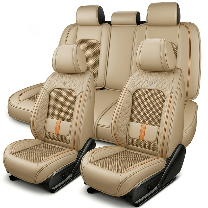 Leather Car Seat Covers Full Set Universal - Для Peugeot 206, W205, Honda Jade,