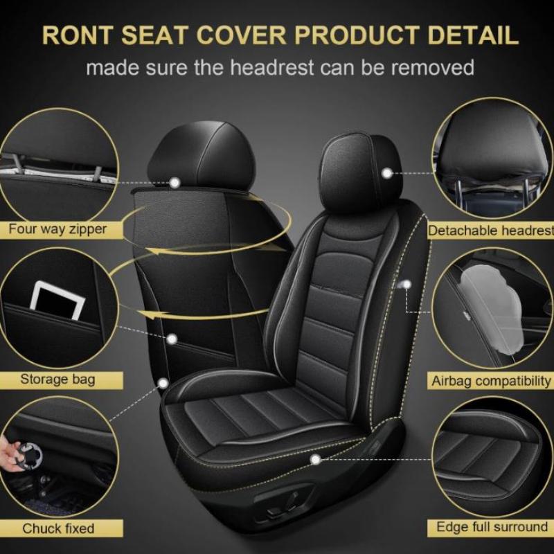 Черные универсальные чехлы на  – обзор и цена Leather Car Seat Covers Full Set Universal