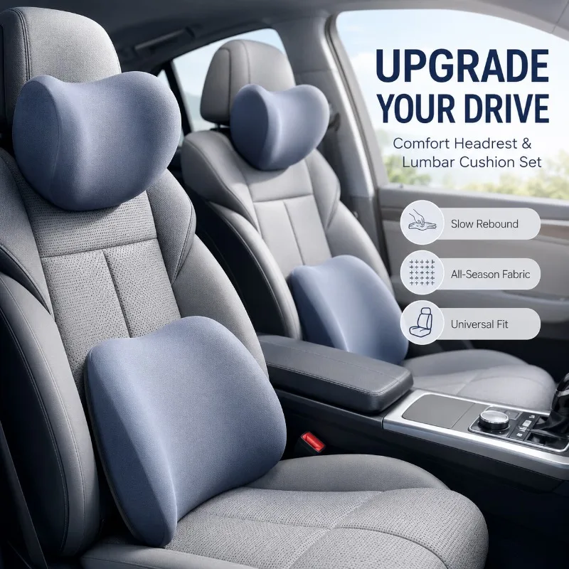 Подушка для шеи в автомобиль и – обзор и цена Memory Foam Car Neck Pillow Lumbar Support