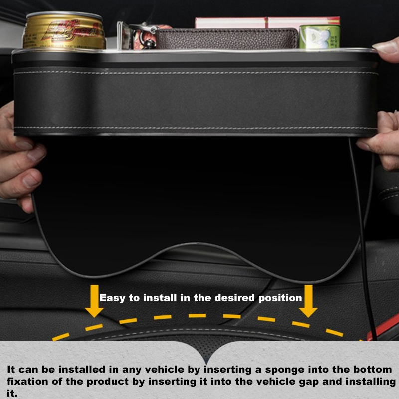 Светодиодный ящик для хранения – обзор и цена Seat Gap Filler Organizer With Usb Charger