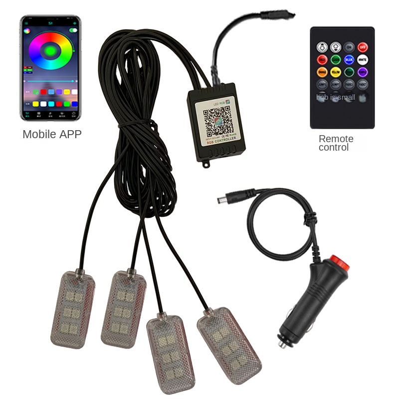 Неоновая двойная лампа для упр – обзор и цена Led Ambient Interior Car Lights App Control